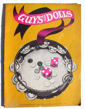 Vtg 1961 Guys And Dolls Los Angeles Civic Light Opera Souvenir PROGRAM Booklet