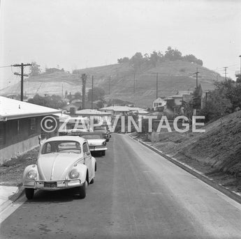 Vtg 1963 Los Angeles Neighborhood Street CA VW Bug 5000 Kimball Ave #1959