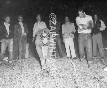 Vtg B&W 1920's - 1930's BETA PHI Frat Photo (Spanking In Hay) Hazing #410