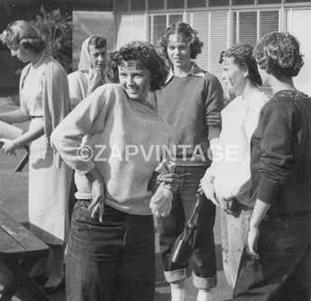 Vintage 1950s Girls BETA PHI Frat Sorority Hazing College Group Photo #2810