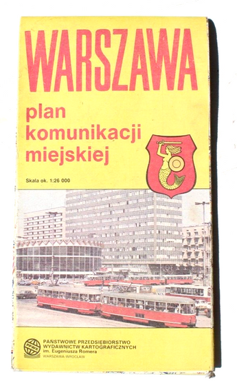 Vintage 1988 Warszawa Public Transportation Poland Map