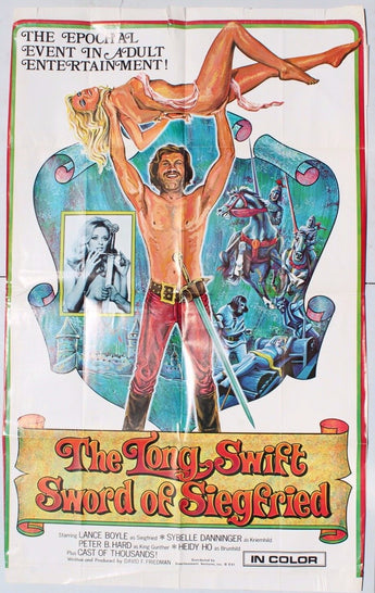 Vtg 1971 The Long Swift Sword Of Siegfried Sexploitation One Sheet Movie Poster