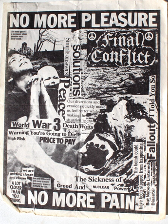 Vtg Rock Thrash Heavy Metal Band Concert Flyer - No More Pleasure Final Conflict