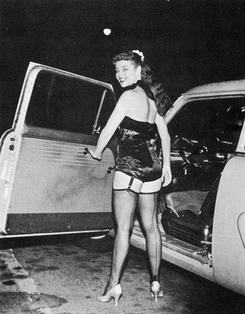 Vtg 1950's Girl Car Pin Up Lingerie (Risque, Sexy, Lingerie) Model Photo #2659
