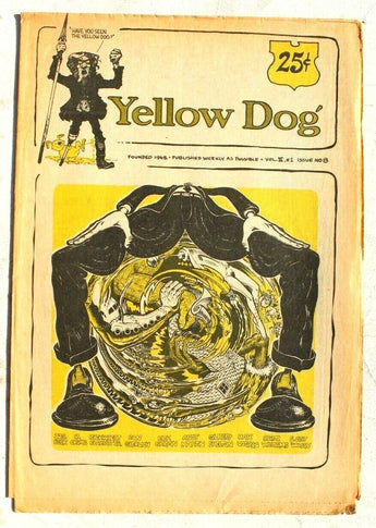 Vtg 1968 YELLOW DOG Newspaper Vol. II Issue # 1 Comic (Rick Giffin) R Crumb