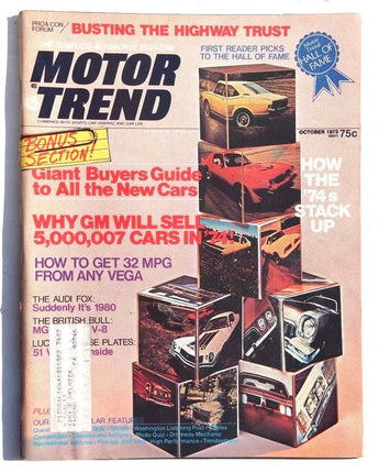 Vtg Hot Rat Rod Car Magazine - October 1973 MOTOR TREND (Mercedes-Benz 220)