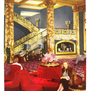 Vintage 1950's THE FAIRMONT HOTEL Lobby Postcard