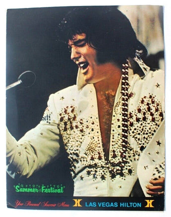 Vintage 1974 Elvis Presley Las Vegas Hilton Souvenir Menu - Summer Festival