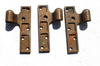Vintage Antique Lot of 3 Brass ARTE DECO Door Hinges Hardware