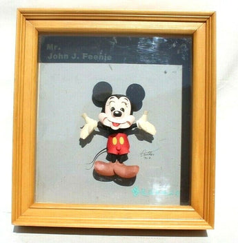 Vtg 1990 Rare Disney Origami Mickey Mouse Made For Mr. John J. Fennie Signed