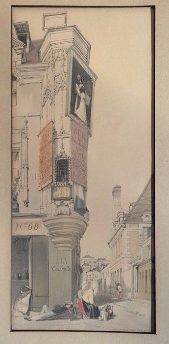 Vtg Thomas Shotter Hotel De La Tremouille Vielle Rue Du Temple Paris Lithograph