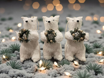 New Set Of 3 Magic Winter White Polar Bear CHRISTMAS Tree Holiday ORNAMENT