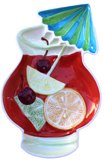 VTG Boston Warehouse Cocktail Summer Server Chips & Dip Party Serving Tray