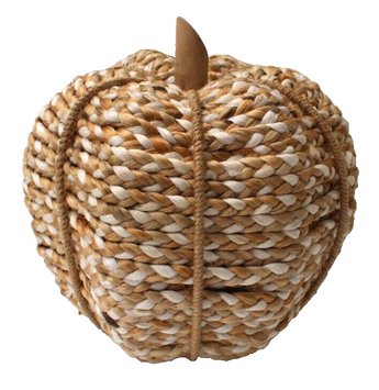 New Pumpkin Wicker Woven Rope Beige Fall Autumn Thanksgiving Halloween Decor