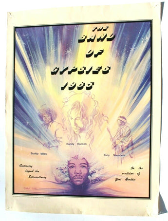 Vtg The Band Of Gypsies 1985 Buddy Miles RANDY HANSEN Concert Poster Flyer