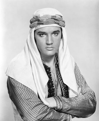 Vtg Black & White Portrait of ELVIS PRESLEY Harum Scarum Movie Photo #617
