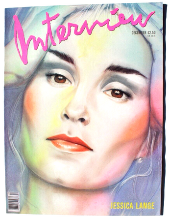 Vtg December 1989 Andy Warhol's Cover ART Interview Magazine Jessica Lange Mint