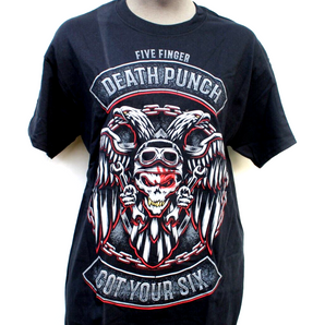 Five Finger Death Punch Got Your Six (5FDP) Men's Graphic T-shirt Tee Medium