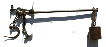 Vintage Antique 1800s Cast Iron Bar Scale / Cotton / Tobacco Counterweight