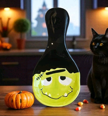 New Boy Spooky Black & Green Halloween Frankenstein Kitchen Spoon Rest Decor