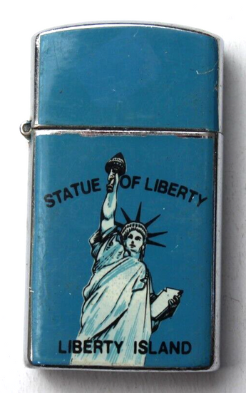 Vintage STATUE OF LIBERTY LIBERTY ISLAND Flip Top Adverting Cigarette Lighter