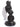 Vtg Cast Iron Metal Man Playing Bass W/ Marble Base Abstract Sculpture Figurine