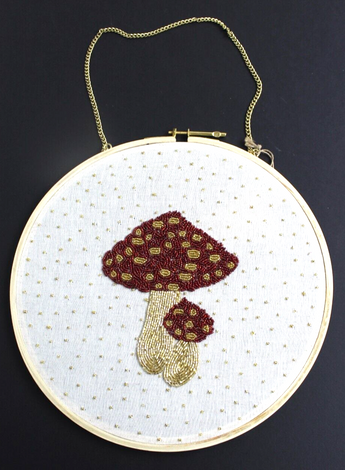 New Mushroom Retro Embroidered Wall Art Room Decor Decorations