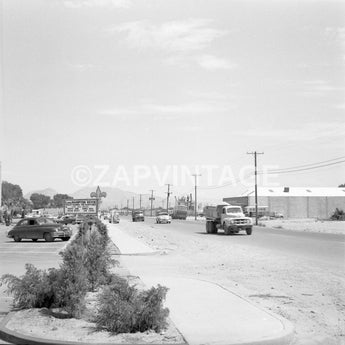 Vintage 1950's Moulin Rouge Hotel Las Vegas Cars Driving Street View Photo #1616
