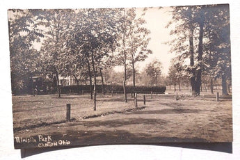 Vintage 1900's Black & White NIMISILLA PARK Canton OHIO Photo Postcard