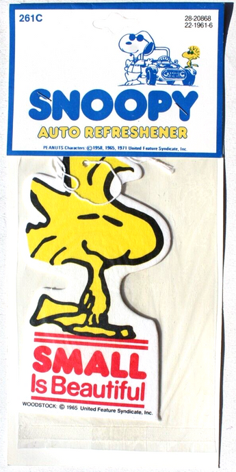 Sealed Vintage 1965 Small Is Beautiful Peanuts Gang Snoopy Auto Refreshener