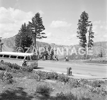 Vtg 1957 Greyhound Bus Line Oregon Crater Lake National Lodge Photo Image #1757