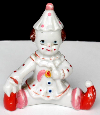 Vintage Porcelain / Ceramic Circus Clown Statue Figurine