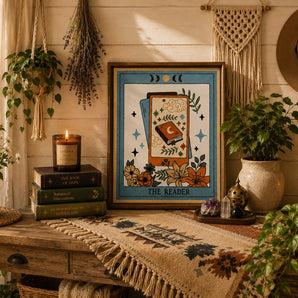 New BP Home Woven Embroidered Textile Wall Art Tarot Card Reader Mystical Boho