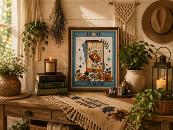 New BP Home Woven Embroidered Textile Wall Art Tarot Card Reader Mystical Boho