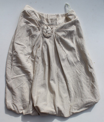 Twelve by Twelve Couture TAN Shabby Chic Victorian High Waisted Skirt Size S