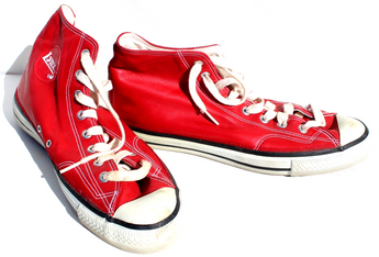 Vintage 1980s Red Leather Lynx Brand Mens 10 1/2" High Top Shoes Sneaker RARE