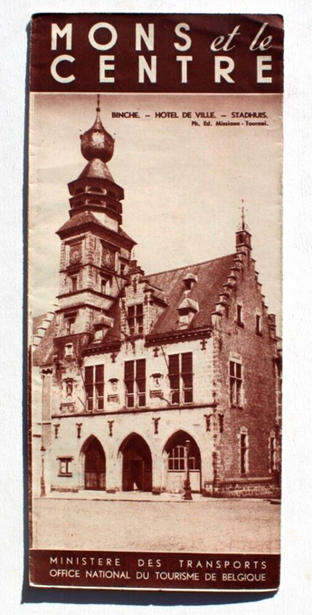 Antique Mons et Le Centre National Tourist Office Of Belgium Tour Guide Brochure