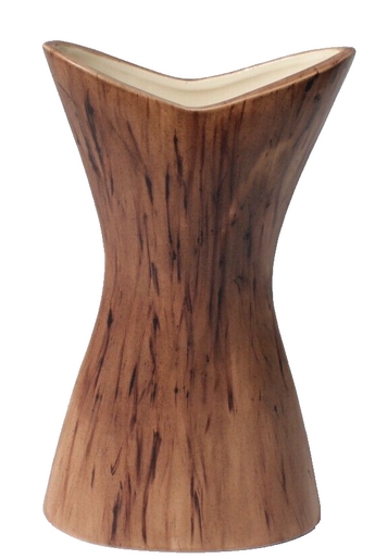 Vintage Brown Art Deco Mid Century Modern Boomerang Flower Vase