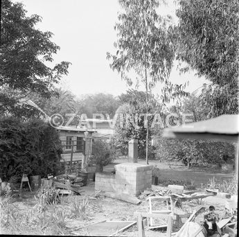 Vintage 1950's Backyard Of House (Junkyard) California Landscape Photo #1634