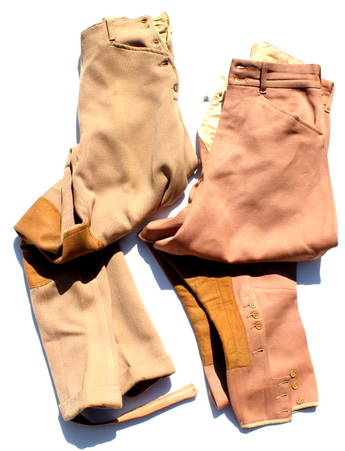 Lot 2 Vtg Mattson's Equestrian Horse Riding Beige Knee Patch Breeches Pants 42