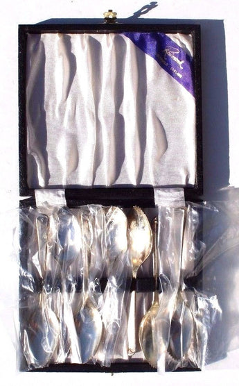 Vintage 7 Raimond Grapefruit Spoon Set in Original Box Sheffield England