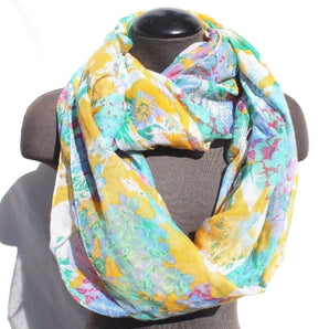 New Rikka Flowers Floral Summer Spring Hoop Scarf / Wrap