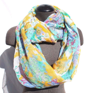 New Rikka Flowers Floral Summer Spring Hoop Scarf / Wrap
