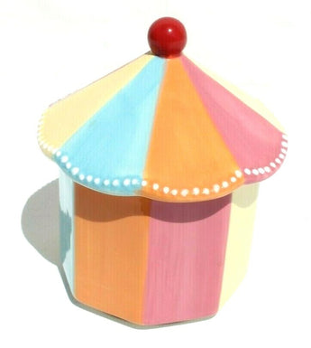 Vtg Circus Clown Tent Colorful Kids Storage Kitchen / Tea / Office Jar