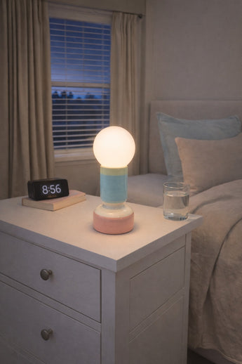 New Pastel Pink Green Cermaic Nightstand Table Lamp Modern Retro Style Light