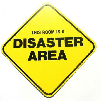 Vtg This Room Is A Disaster Area Pringles Multi-Pack Cardboard Fun Sign Man Cave