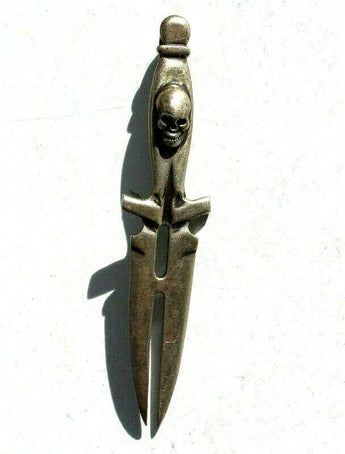 Stanley Guess .925 Sterling Silver Gothic Skull Mini Sword Necklace Pendant