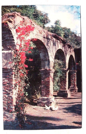 Vintage 1960's RUINS OF THE ARCHES Old Mission San JUAN CA Photo Postcard