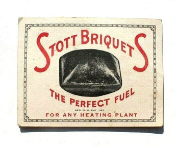 Antique Vtg Needle Book Sample Case - Advertising Stott Briquets Fuel