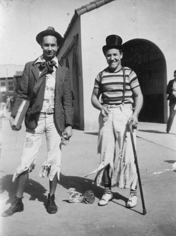 Vtg 1920's - 1930's BETA PHI Frat Photo (Dressed Funny Pulling Toys) Hazing #581